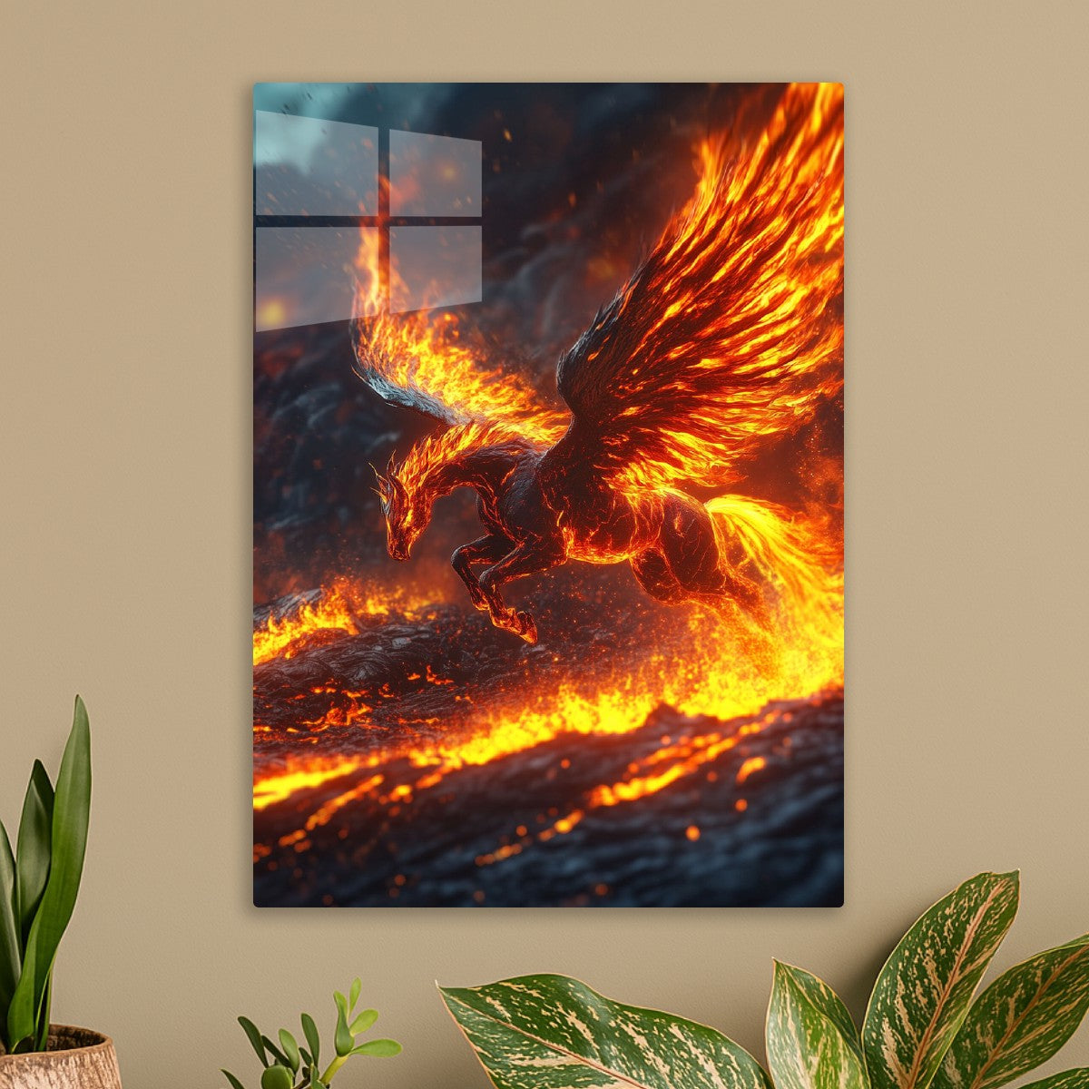 Fiery Pegasus in Flight