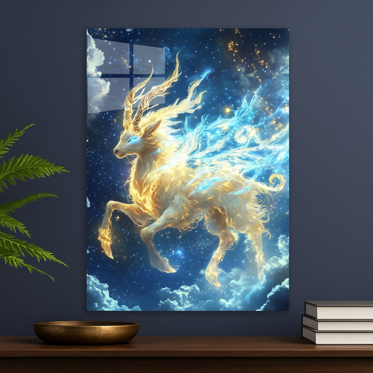 Celestial Deer in Starry Sky