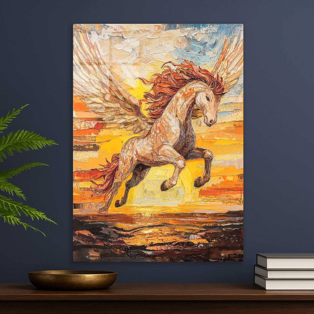 Pegasus in Flight Impasto