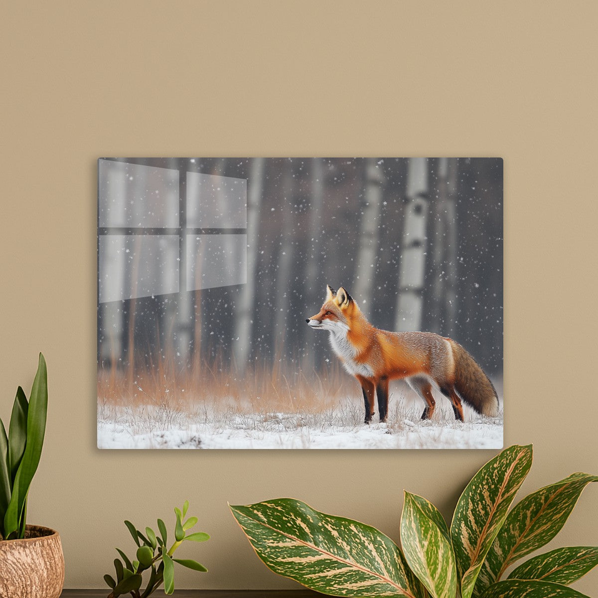 Fox in Winter Snowfall