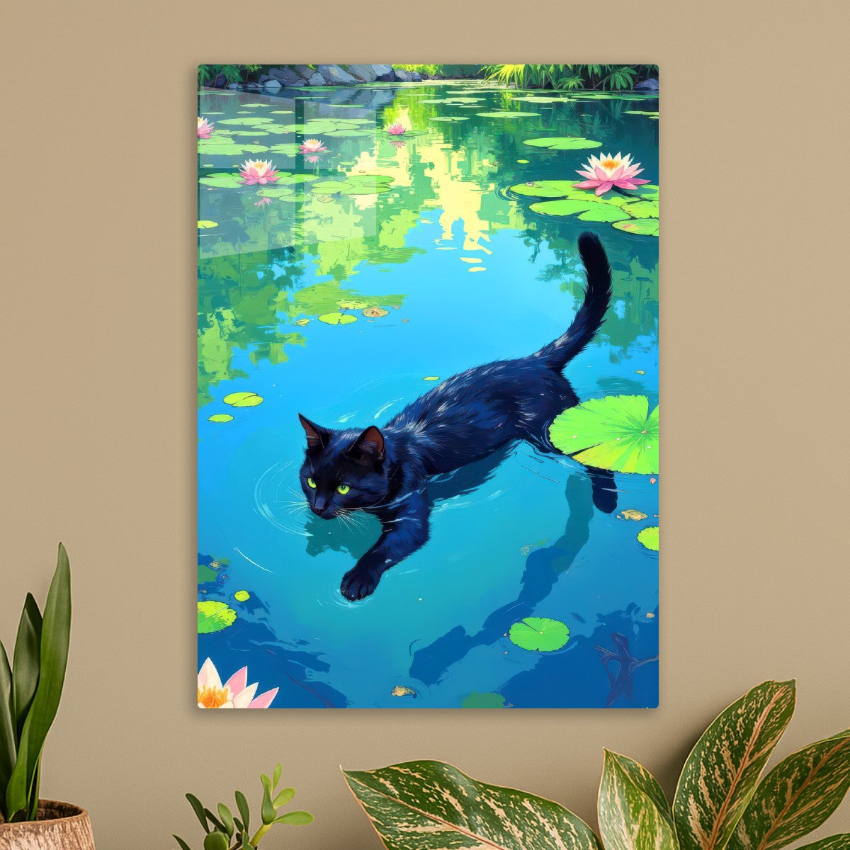 Cat swimming