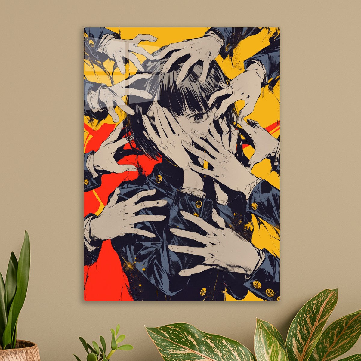 Anime Girl Surrounded by Hands