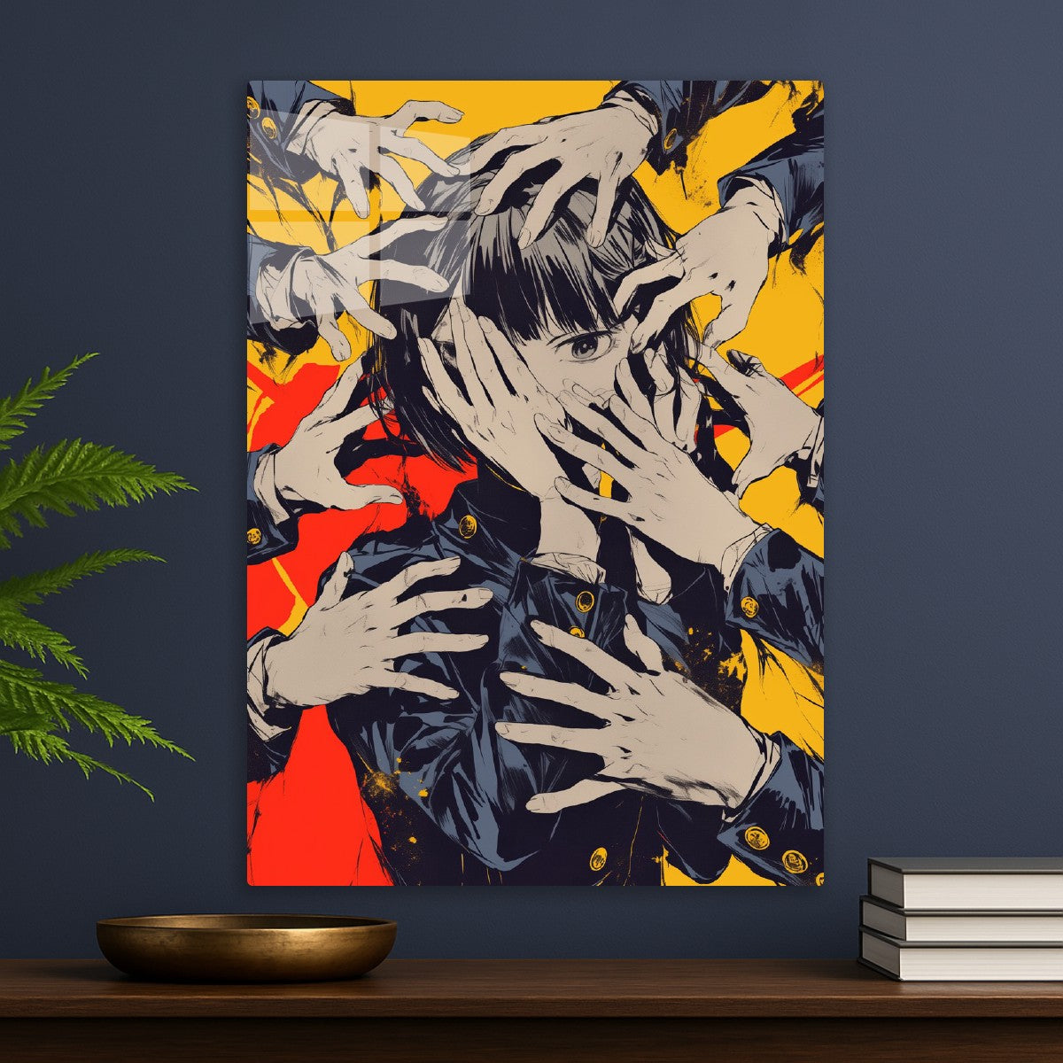 Anime Girl Surrounded by Hands