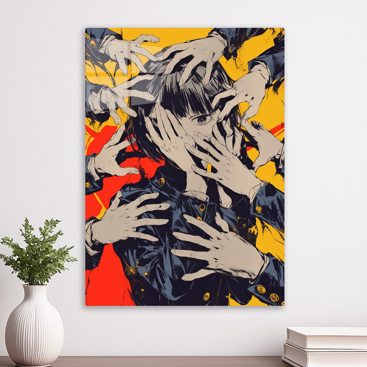 Anime Girl Surrounded by Hands