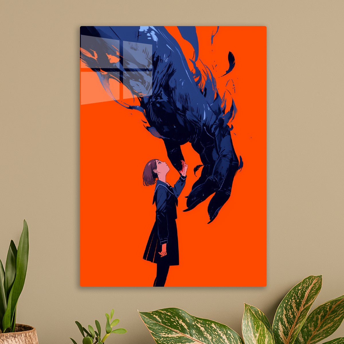 Girl Reaching for Dark Hand