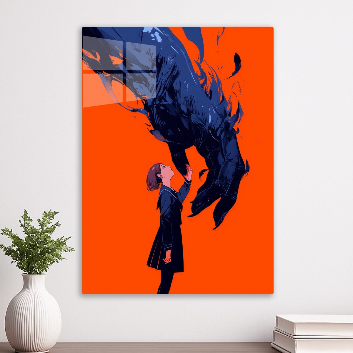 Girl Reaching for Dark Hand