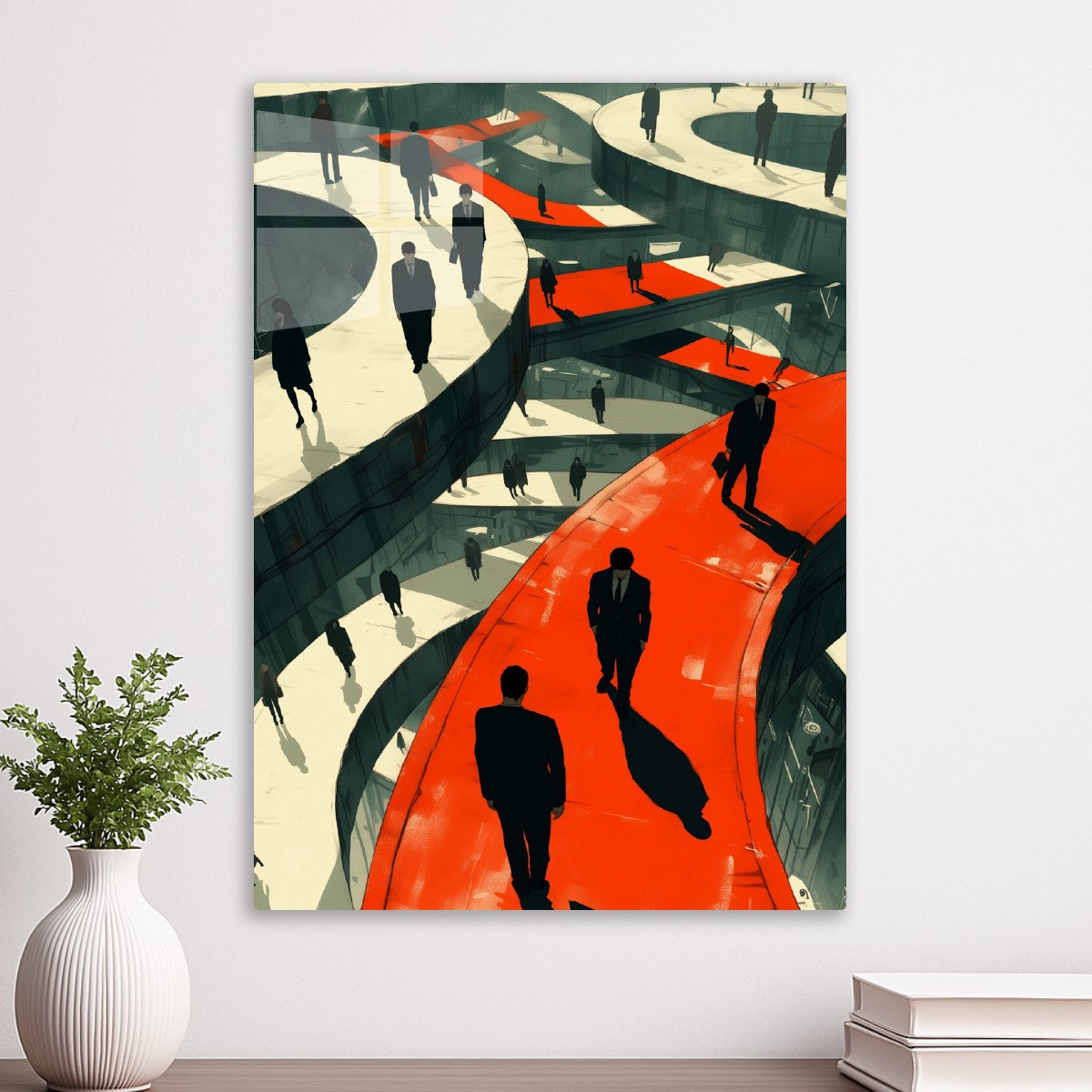 Businessmen on Elevated Paths