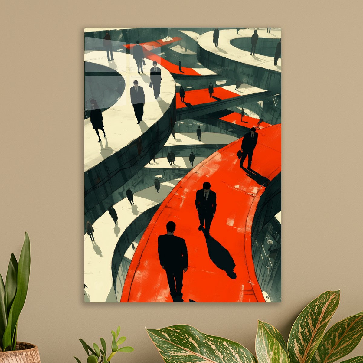 Businessmen on Elevated Paths