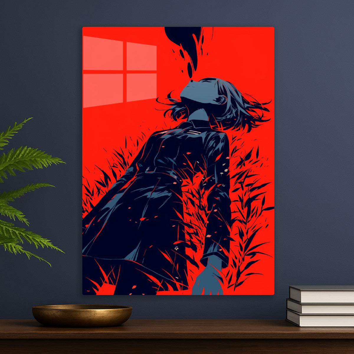 Red and Blue Anime Style