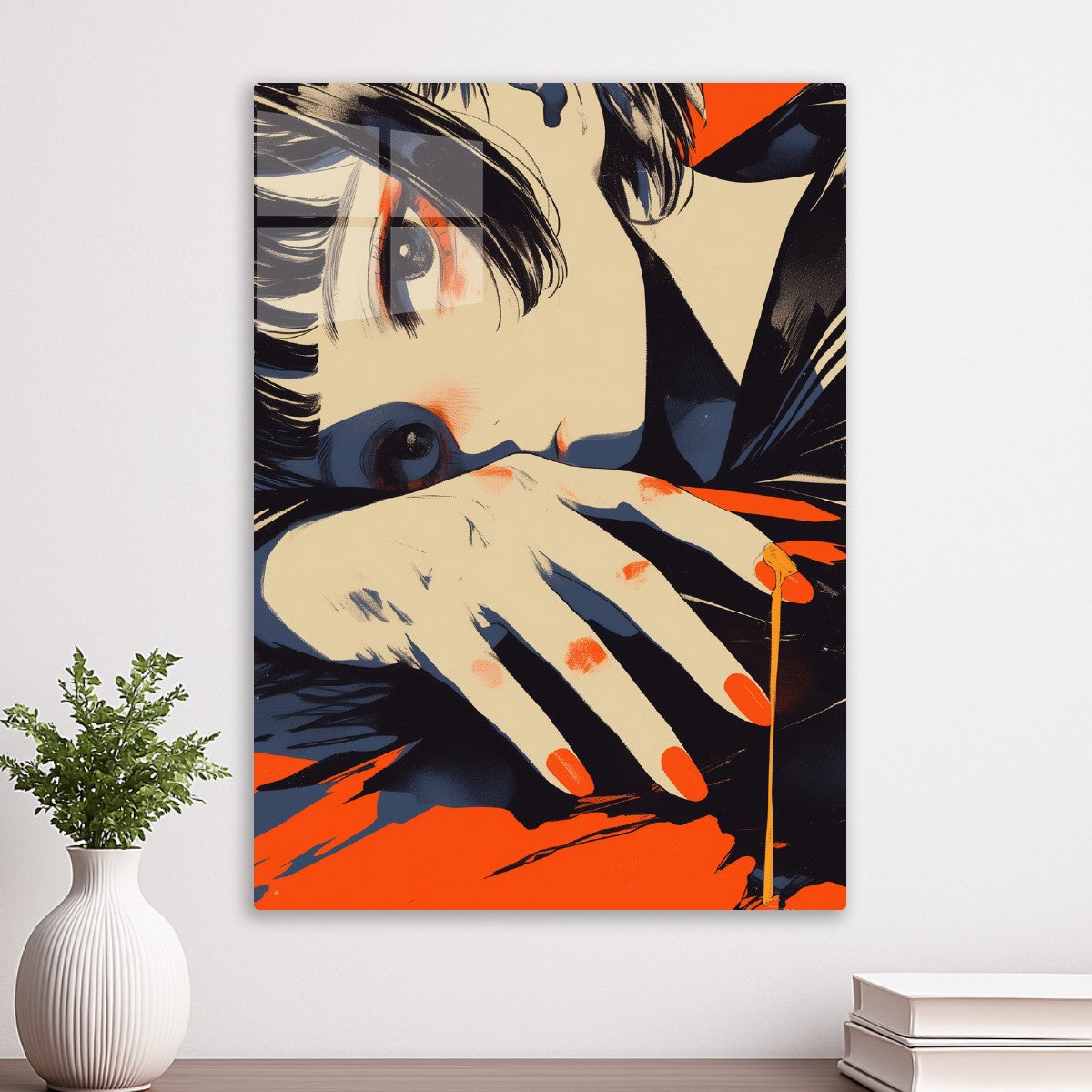 Anime Girl with Orange Accents