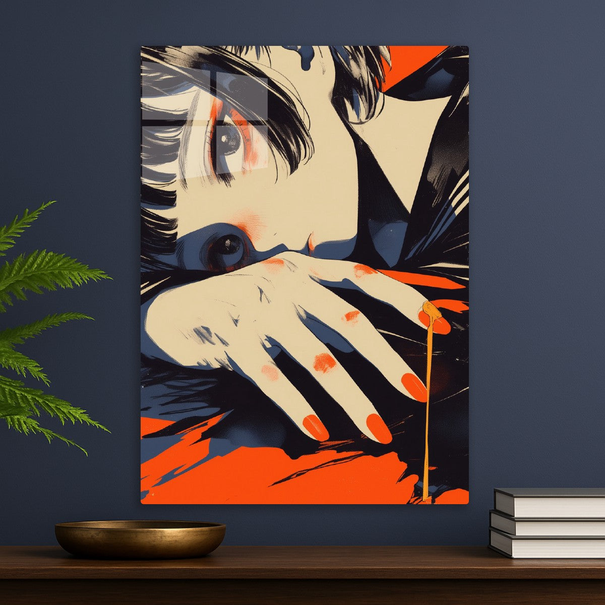 Anime Girl with Orange Accents