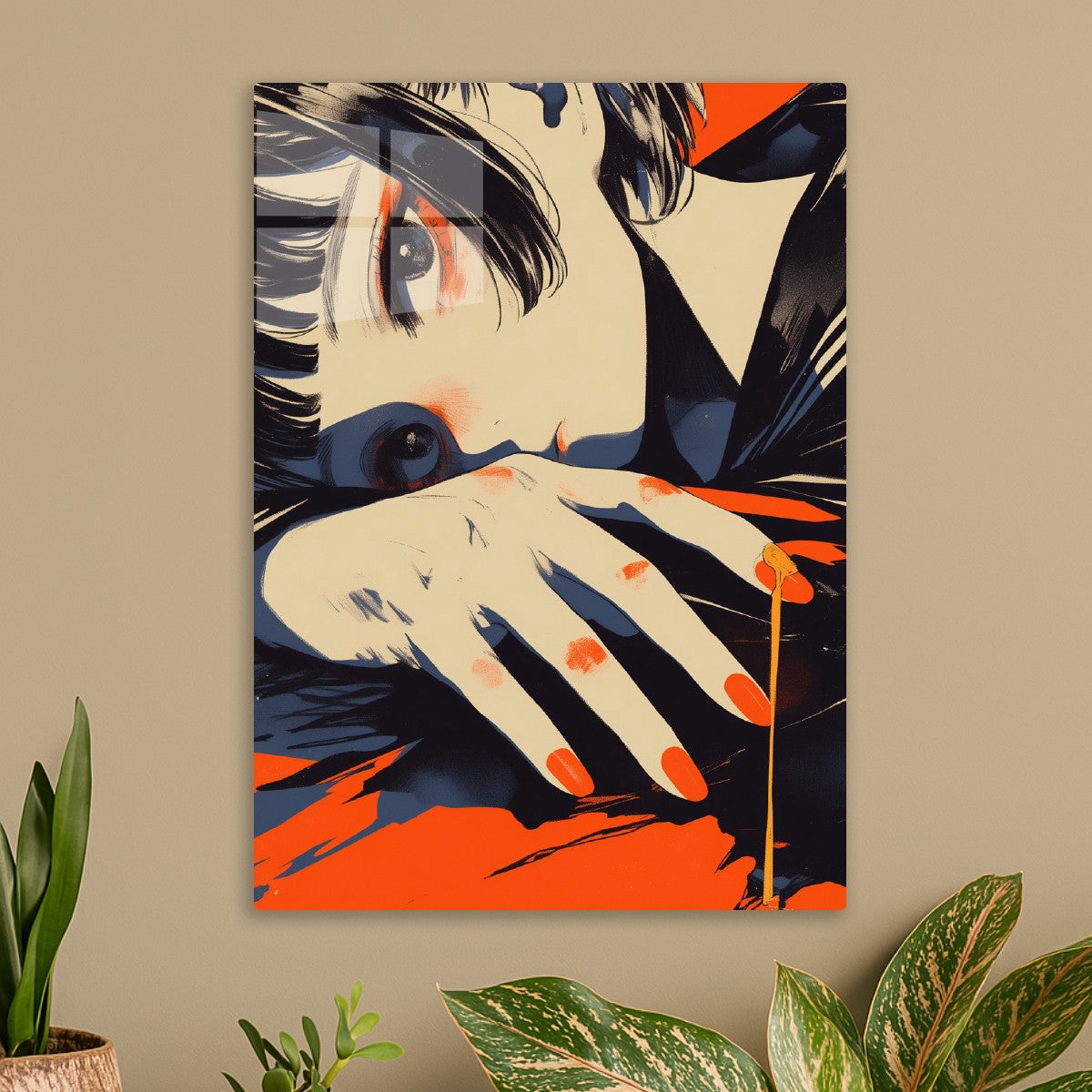 Anime Girl with Orange Accents