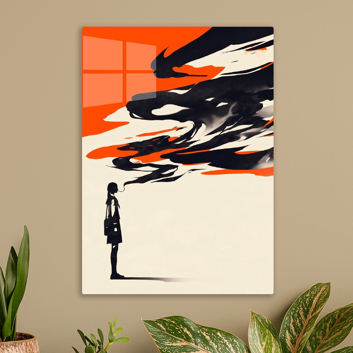 Silhouette of a girl smoking