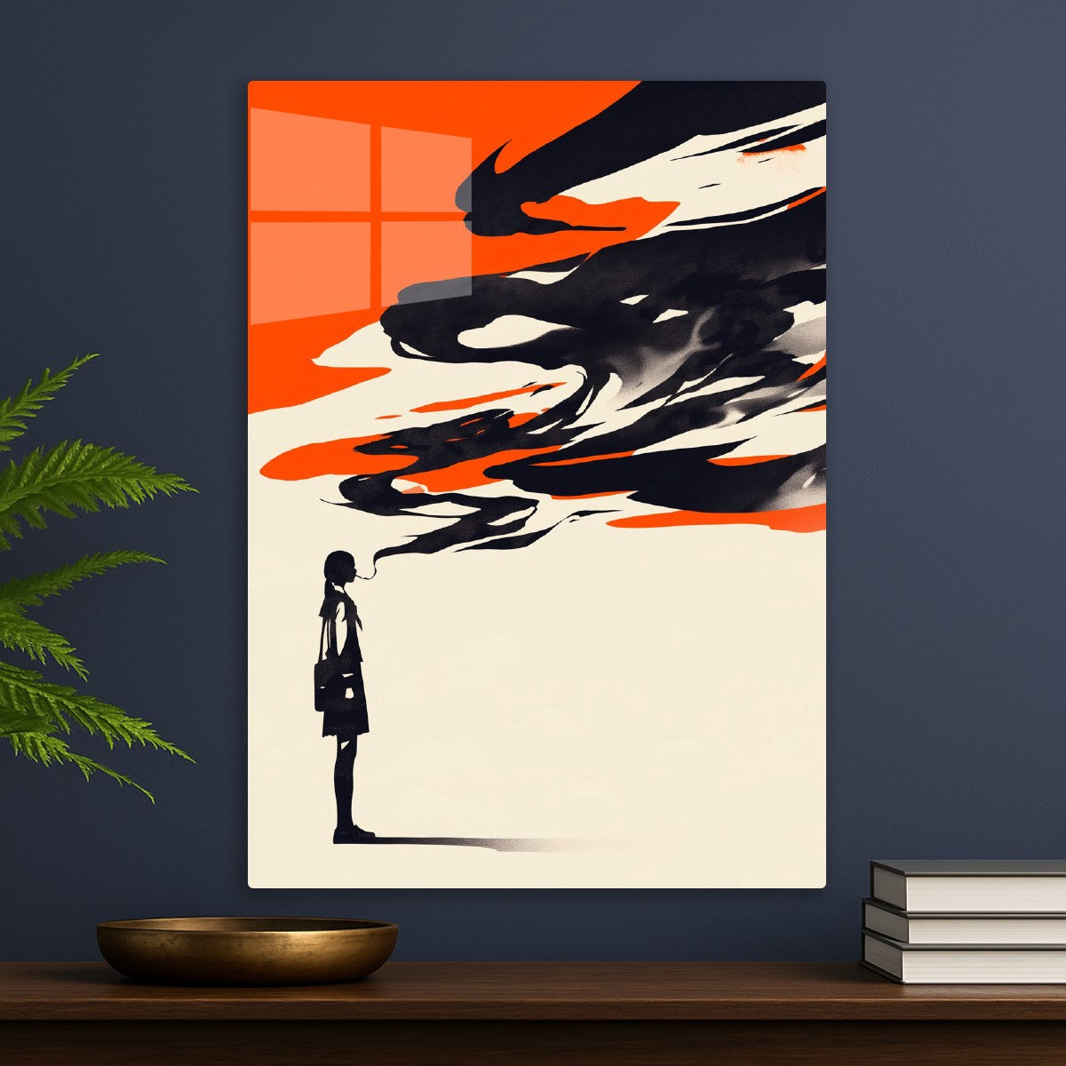 Silhouette of a girl smoking