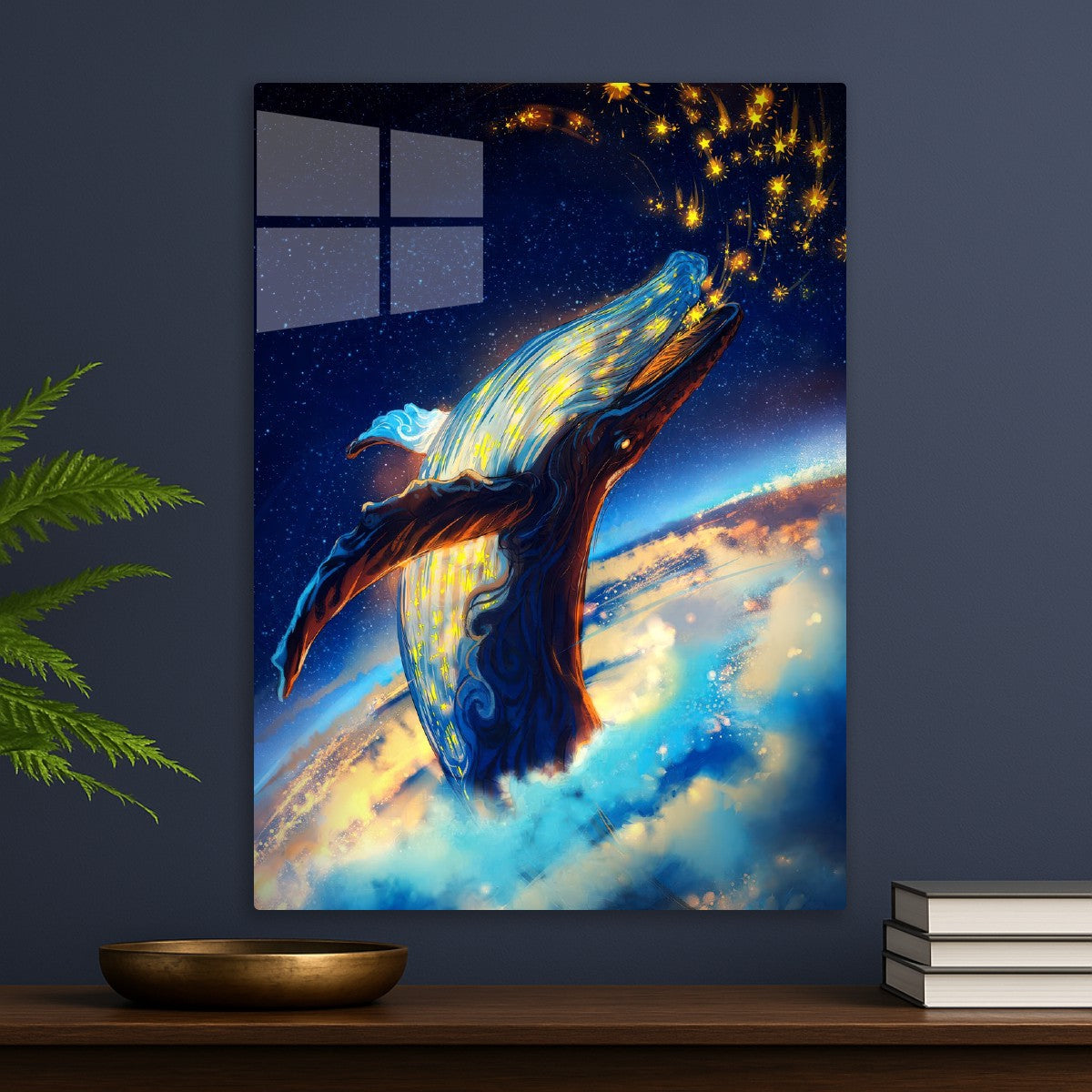 Celestial Whale in Starry Sky