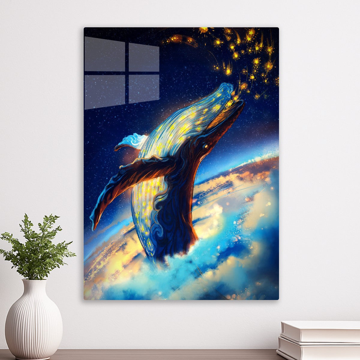 Celestial Whale in Starry Sky