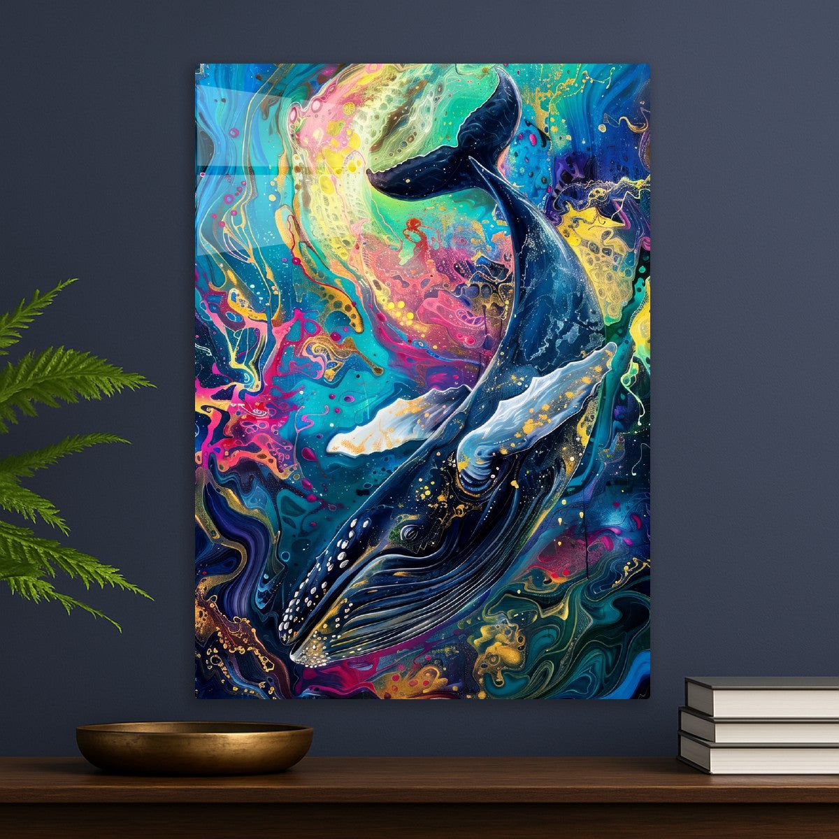 Colorful Whale Abstract Art