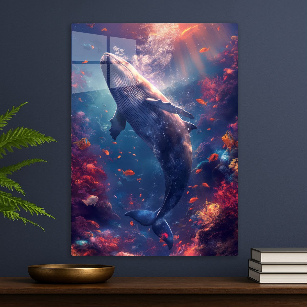 Whale in Ocean with Fish