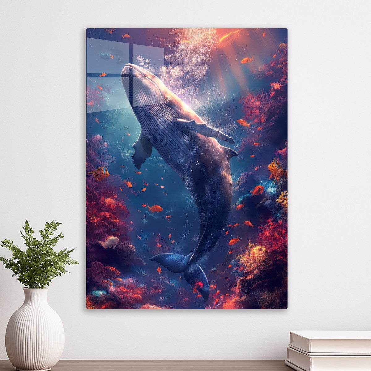 Whale in Ocean with Fish