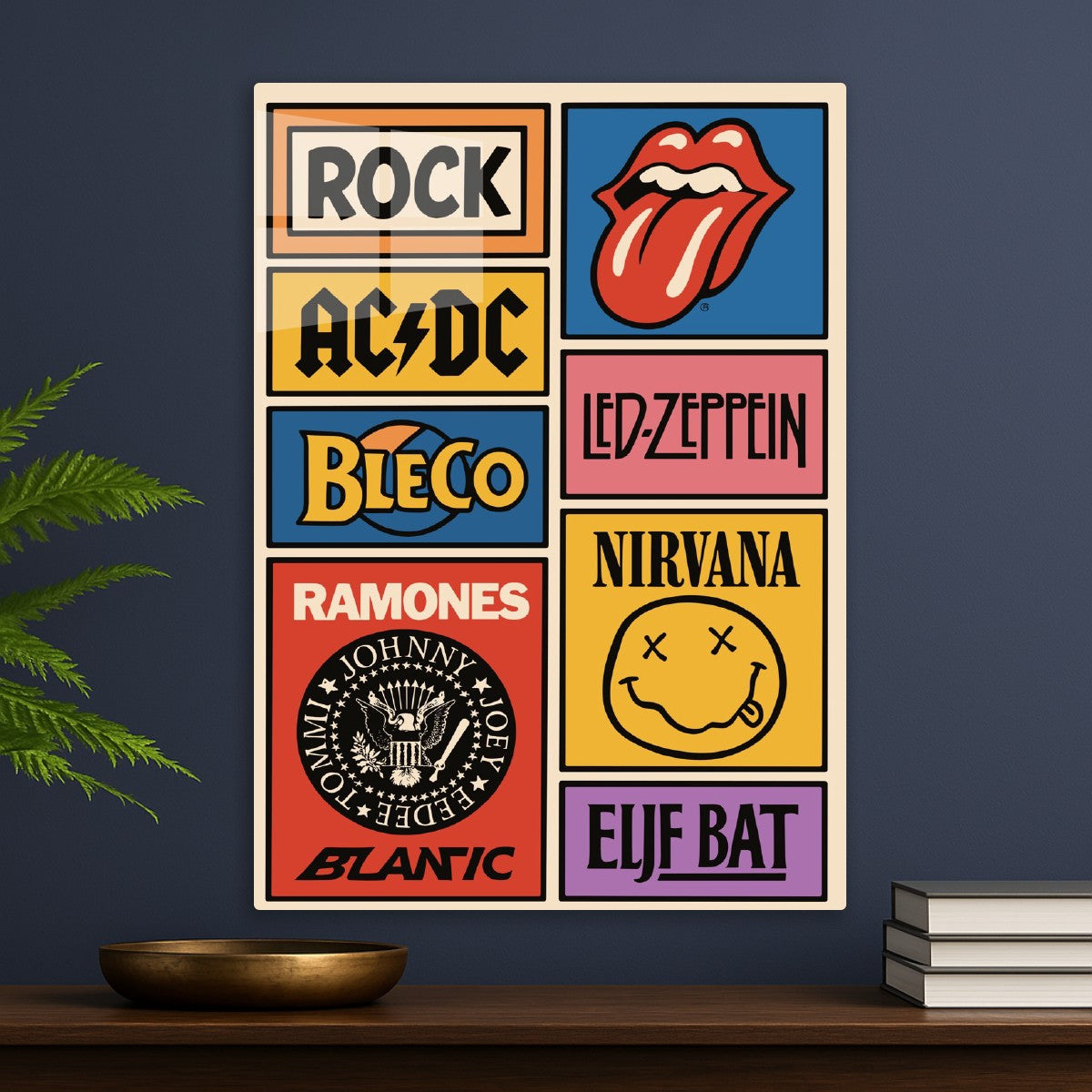 Rock Bands Logos Collage
