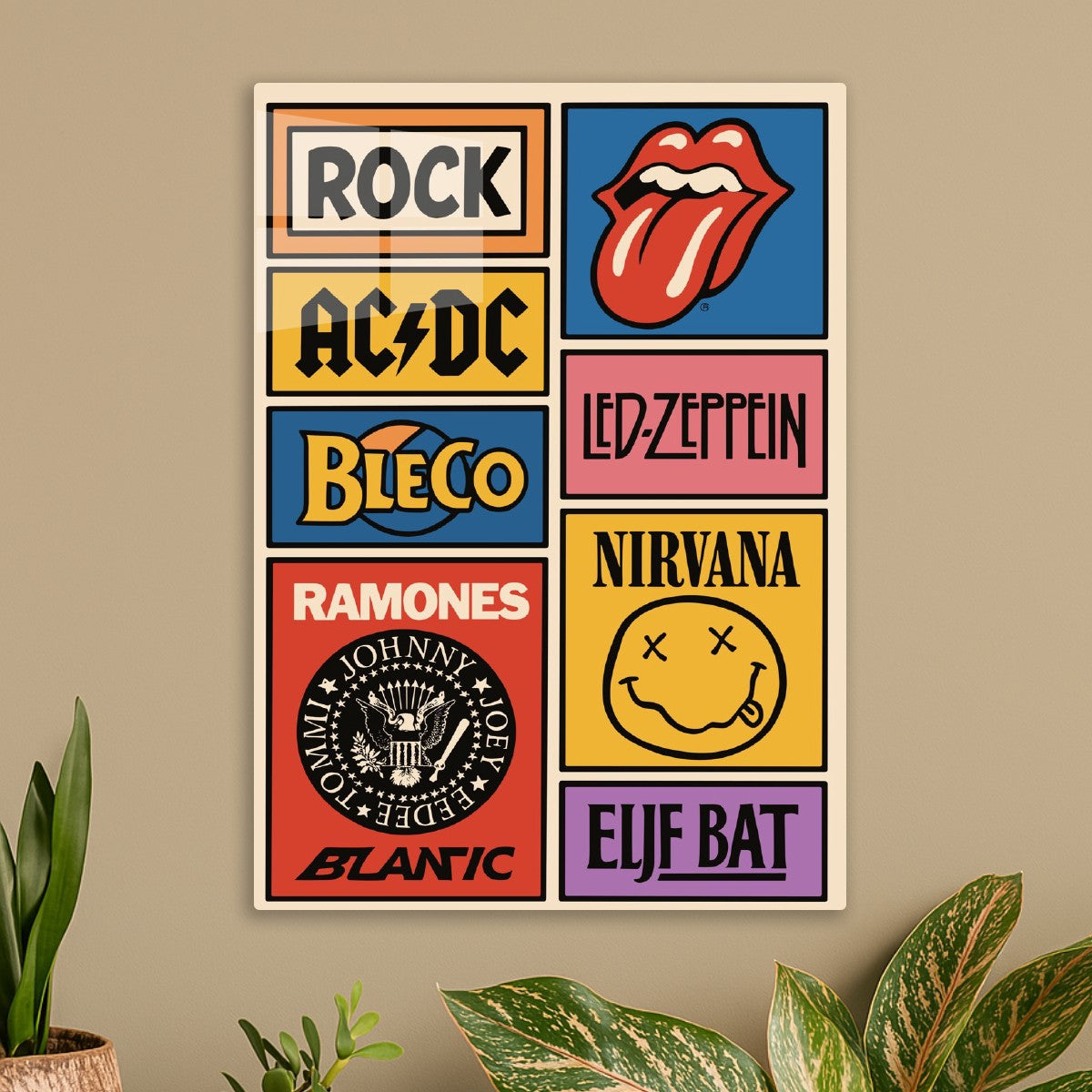 Rock Bands Logos Collage