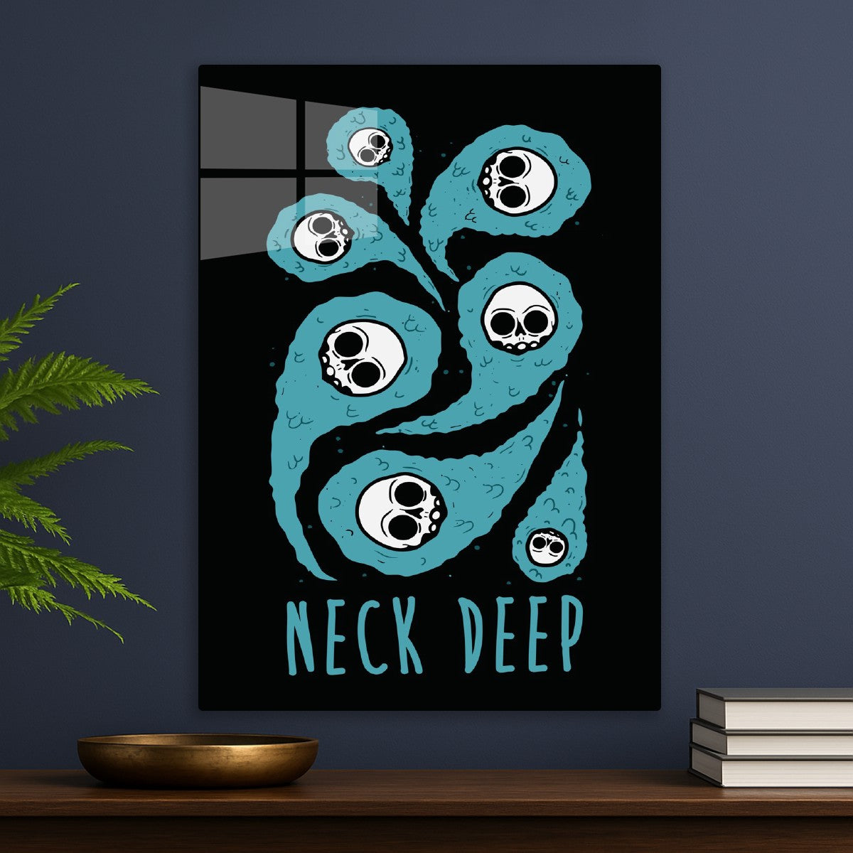 Neck Deep Skulls Teal