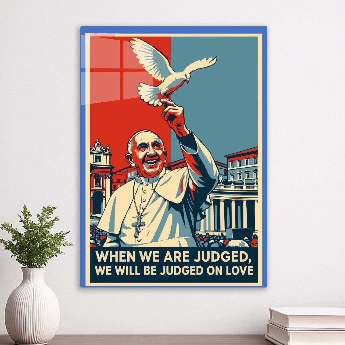 Pope Francis and Dove Poster