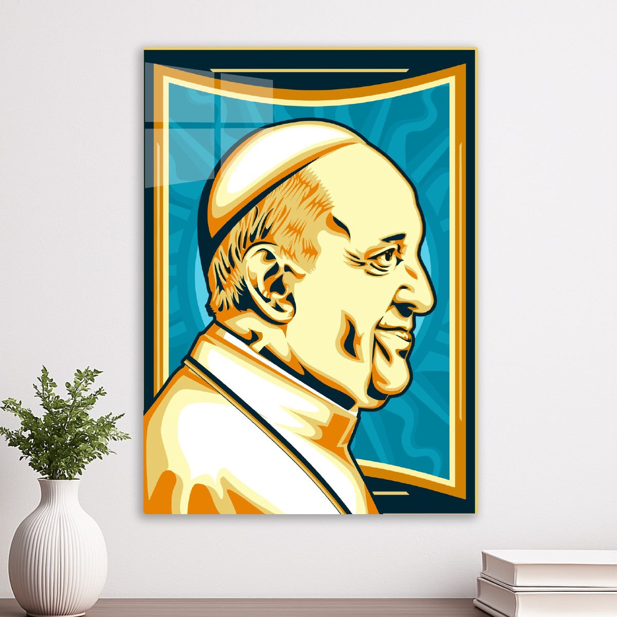 Pope Francis Portrait in Obey 