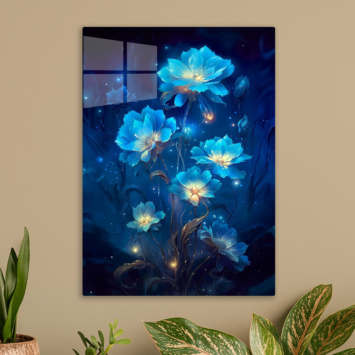 Blue Glowing Flower