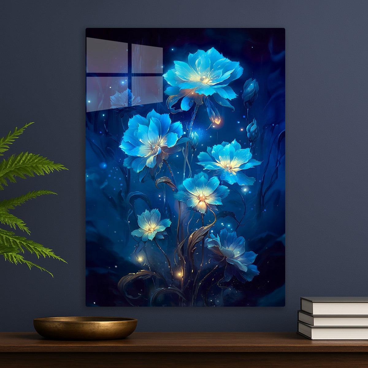 Blue Glowing Flower