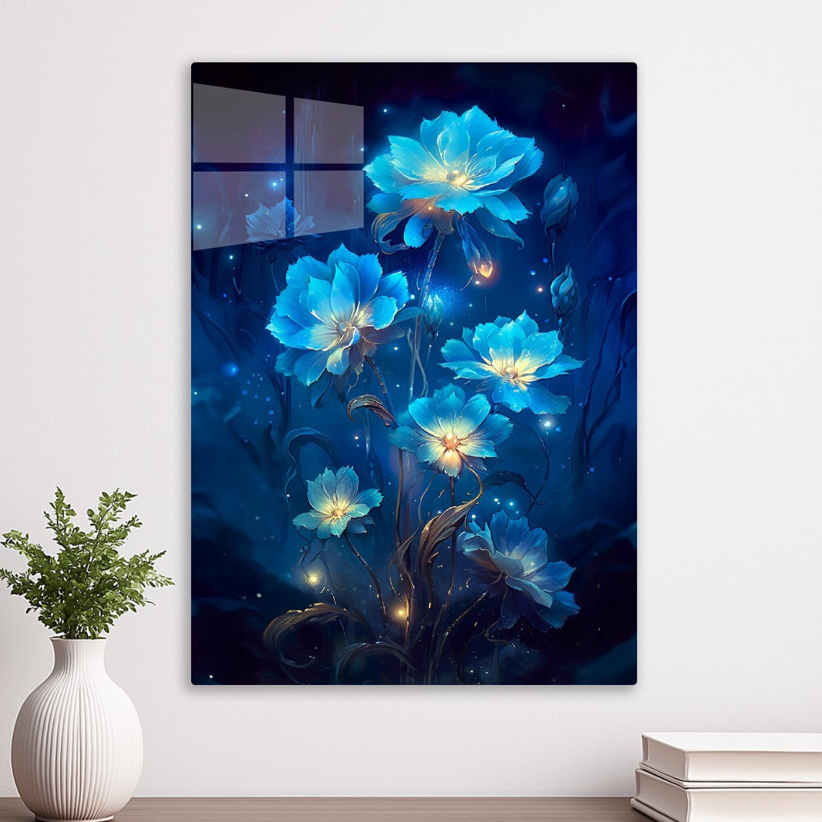 Blue Glowing Flower