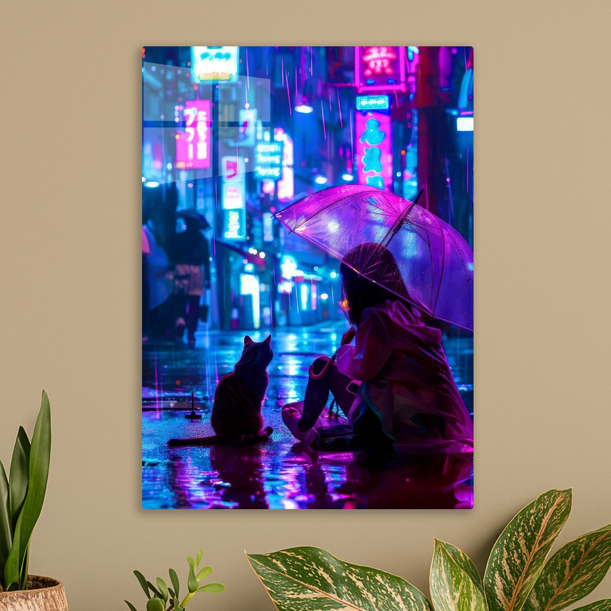 woman and black cat