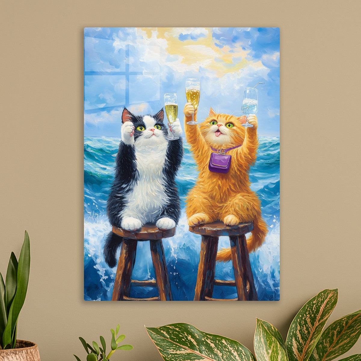 Drinking Cats at Beach