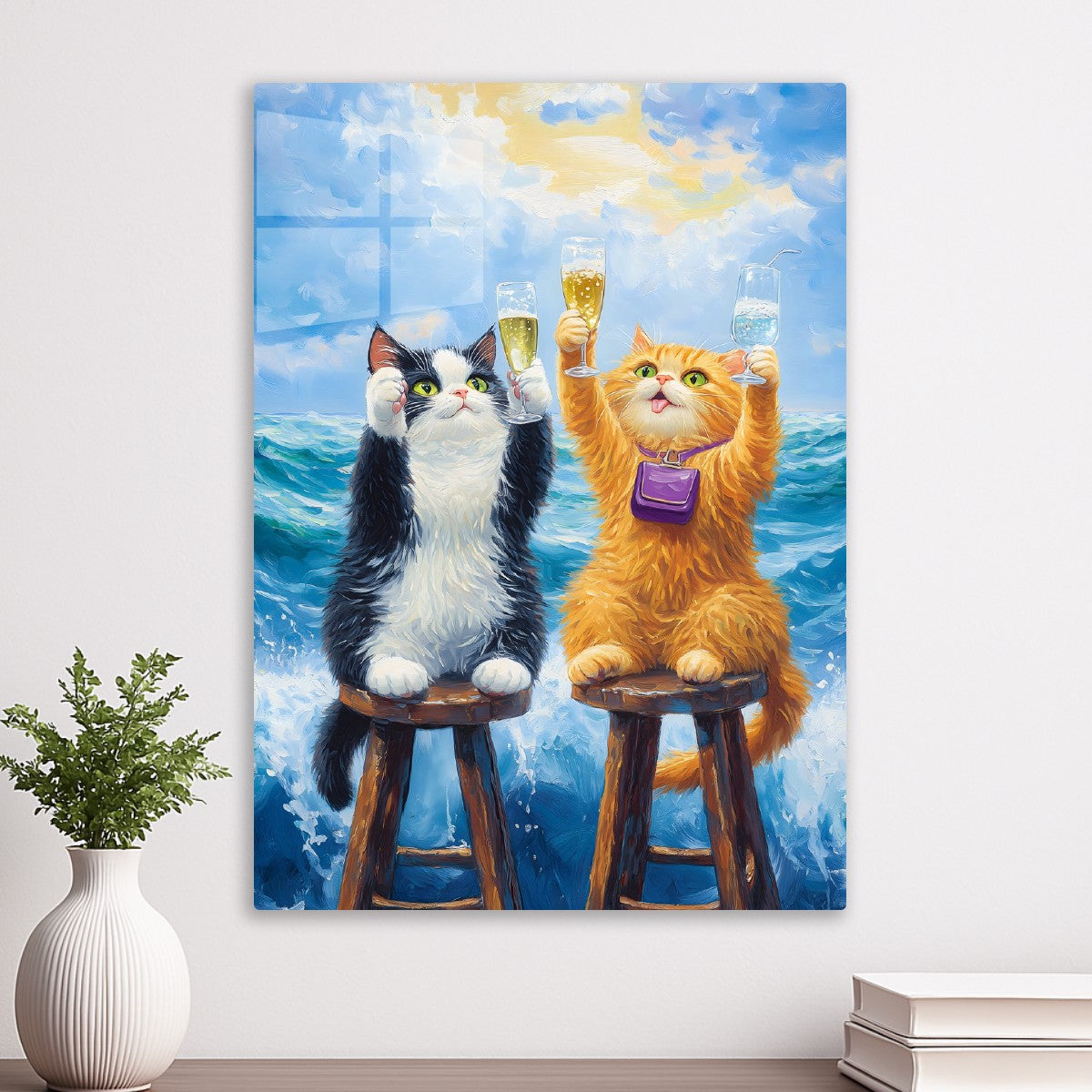 Drinking Cats at Beach