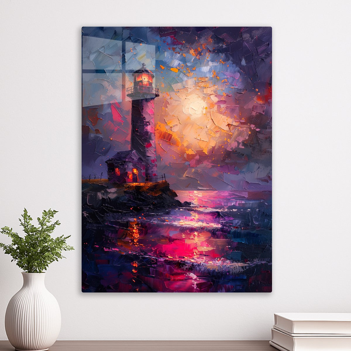 Purple Sunset Lighthouse