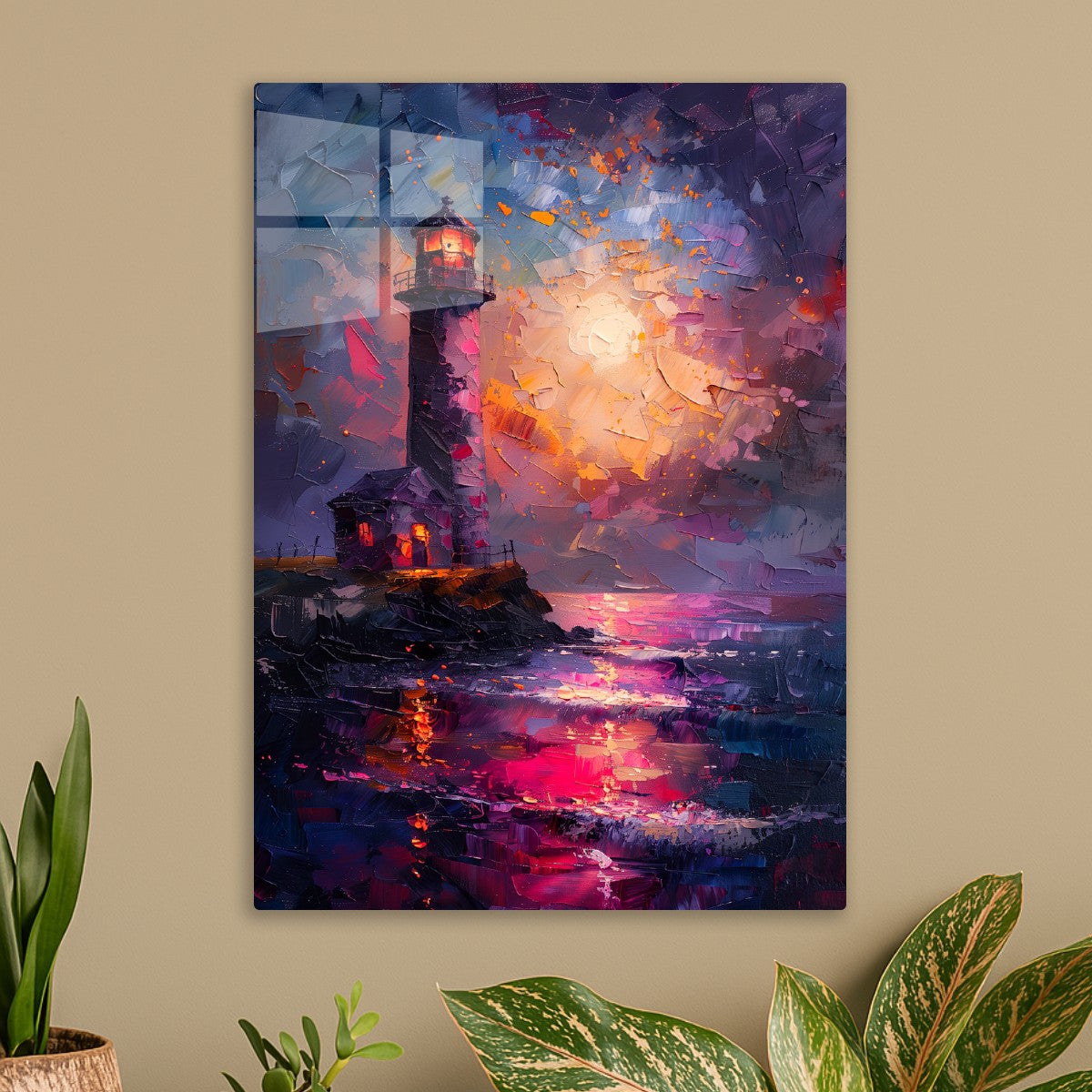Purple Sunset Lighthouse