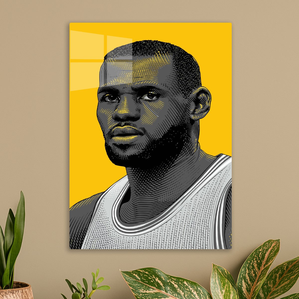 LeBron James Portrait Yellow
