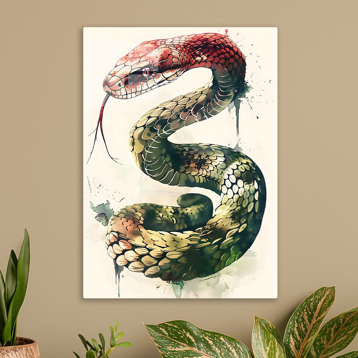 A watercolor snake
