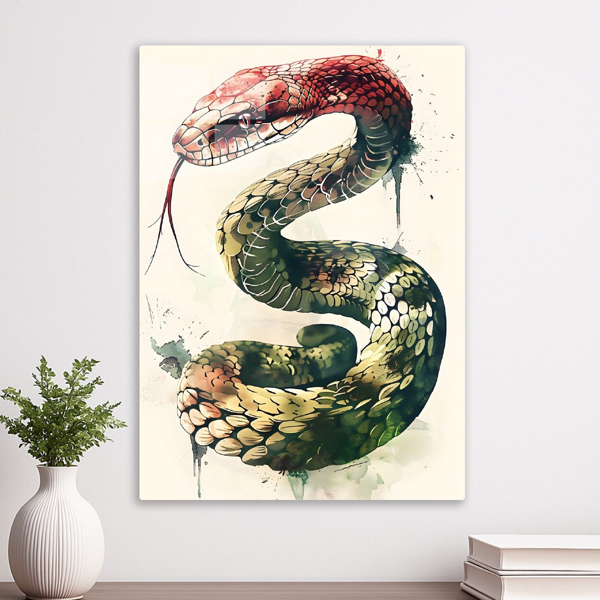 A watercolor snake