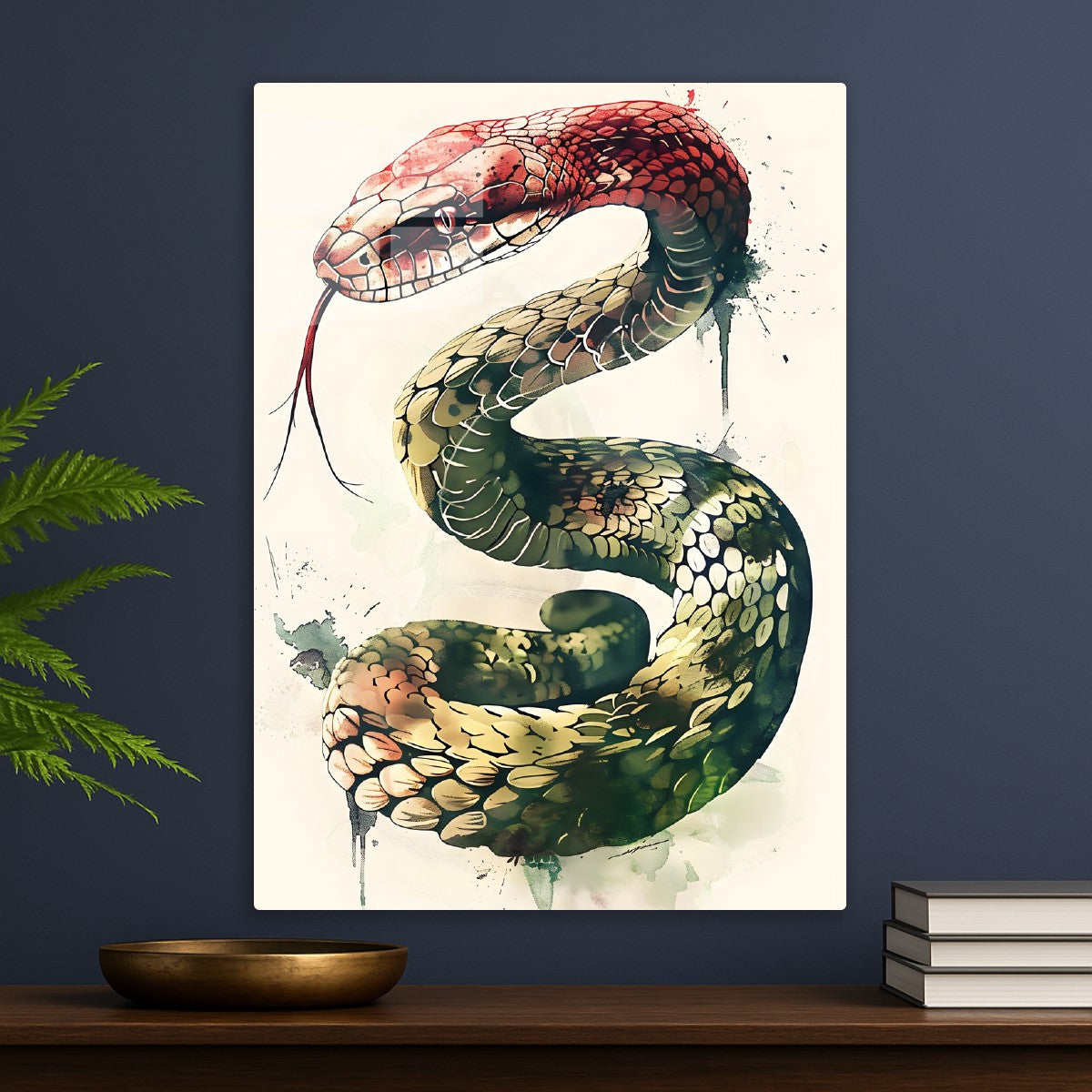 A watercolor snake