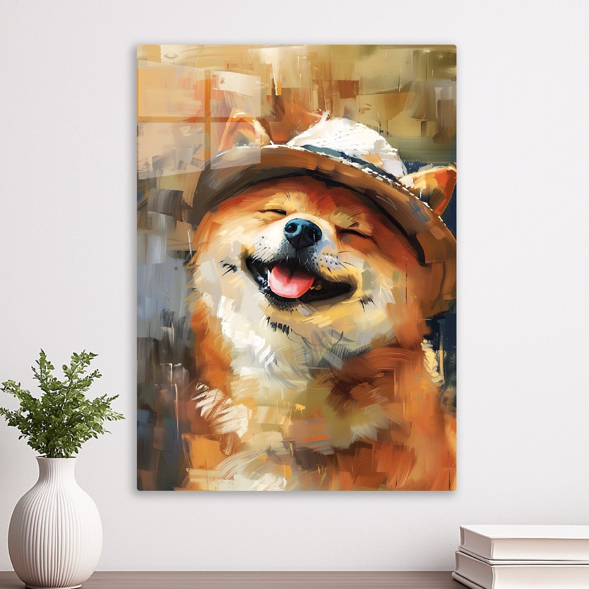 A smiling Shiba dog