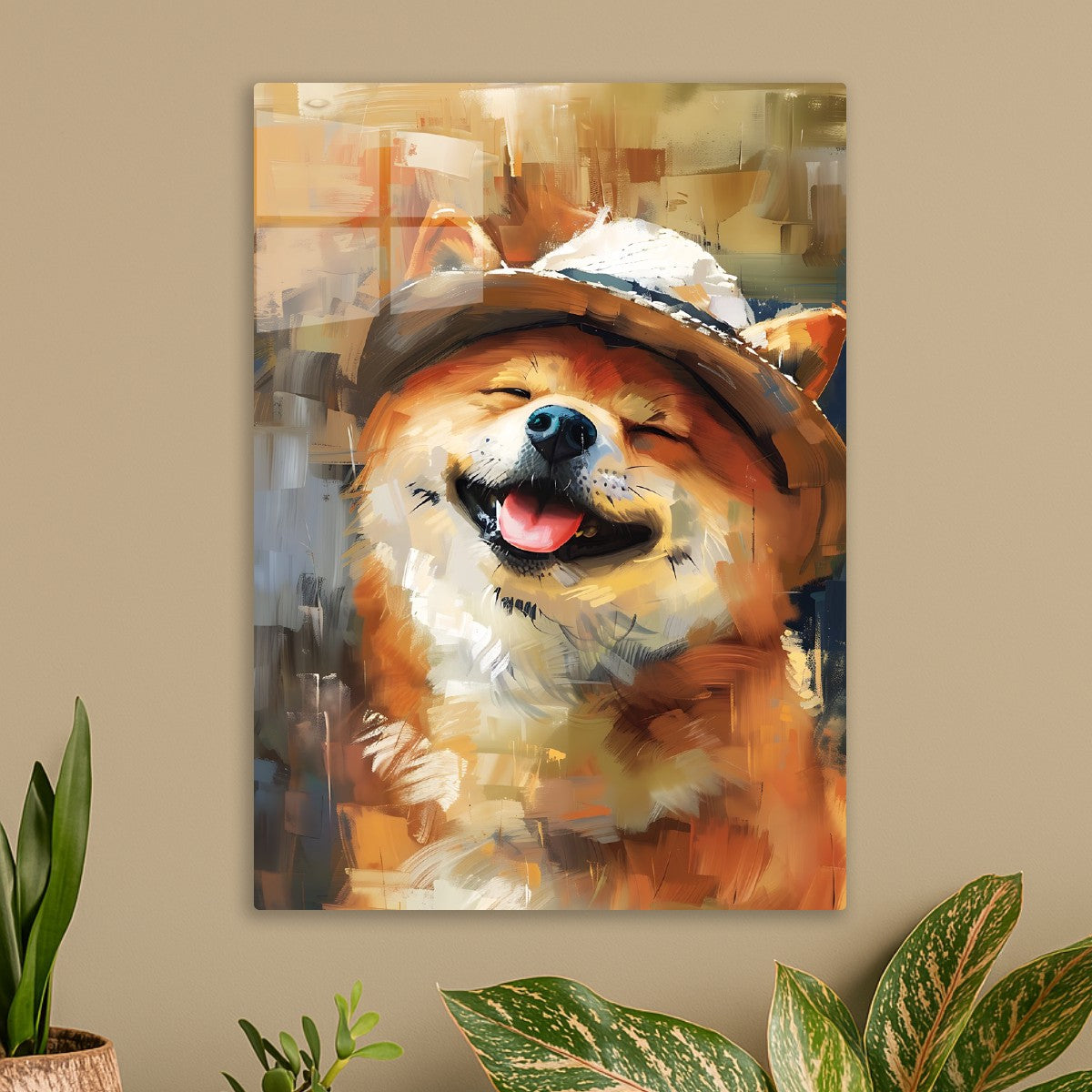 A smiling Shiba dog