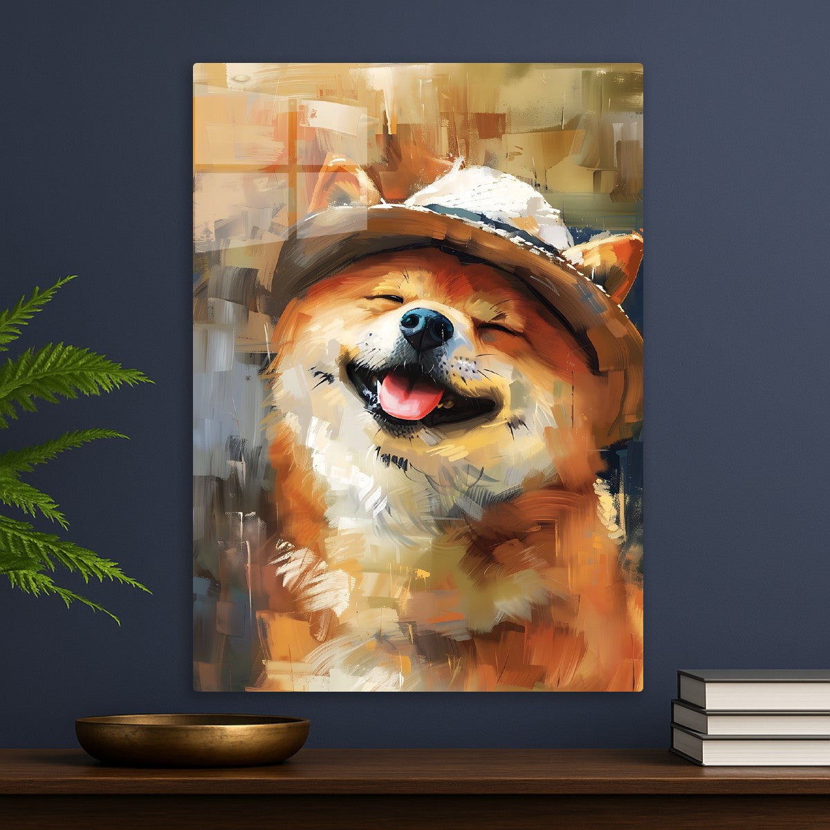 A smiling Shiba dog