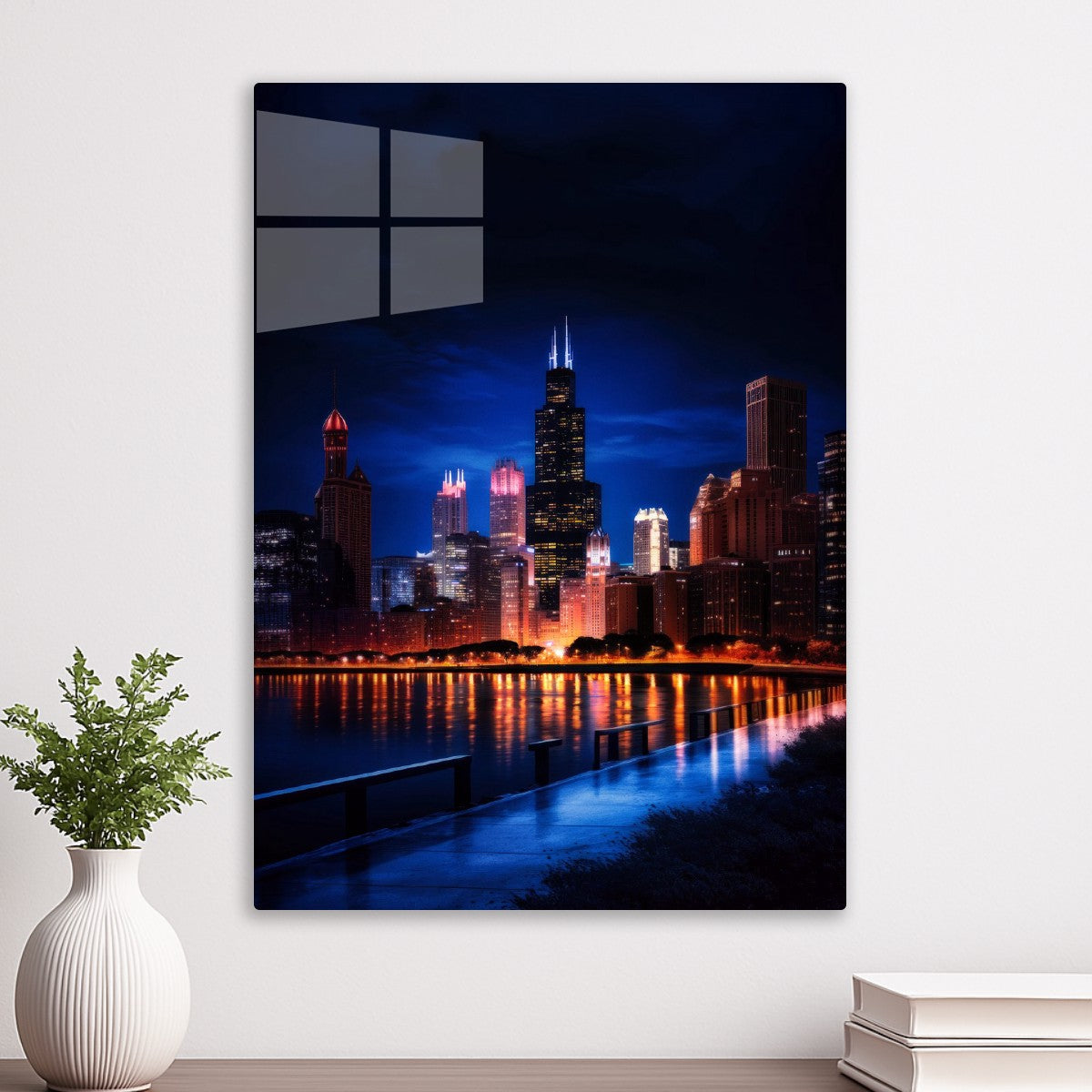 A nightview of a busy city