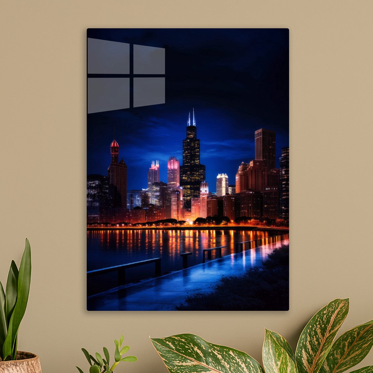 A nightview of a busy city