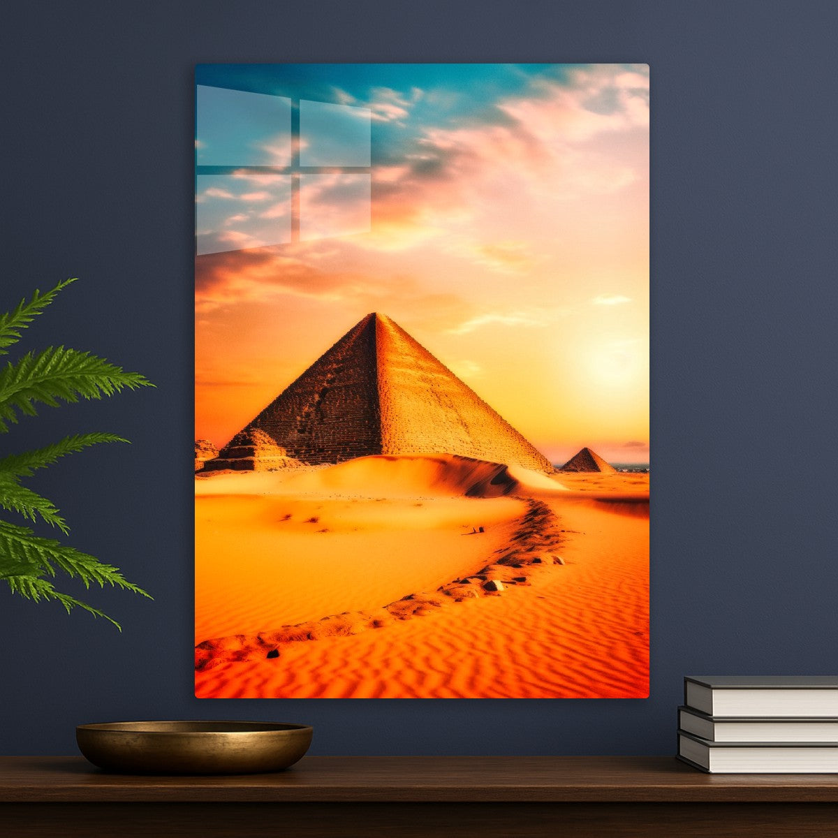 Sunset Over Desert Pyramid