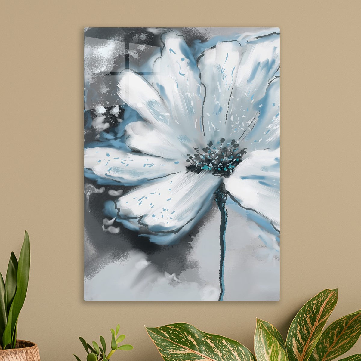 Icy Bloom Brushstroke