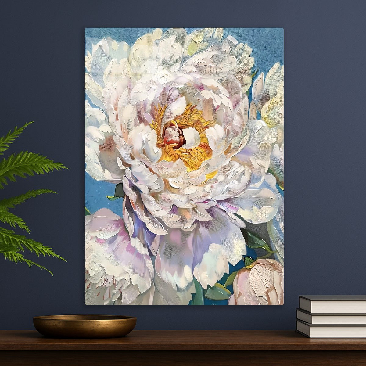 Textured White Peony Bloom