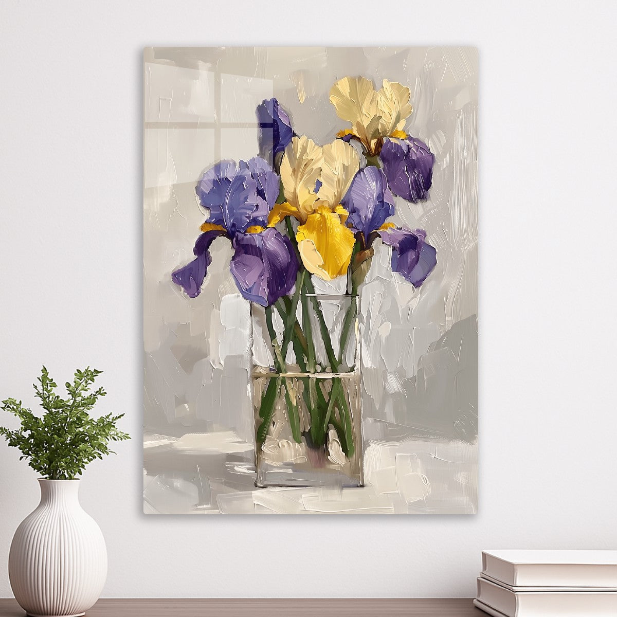 Yellow & Purple Iris Painting