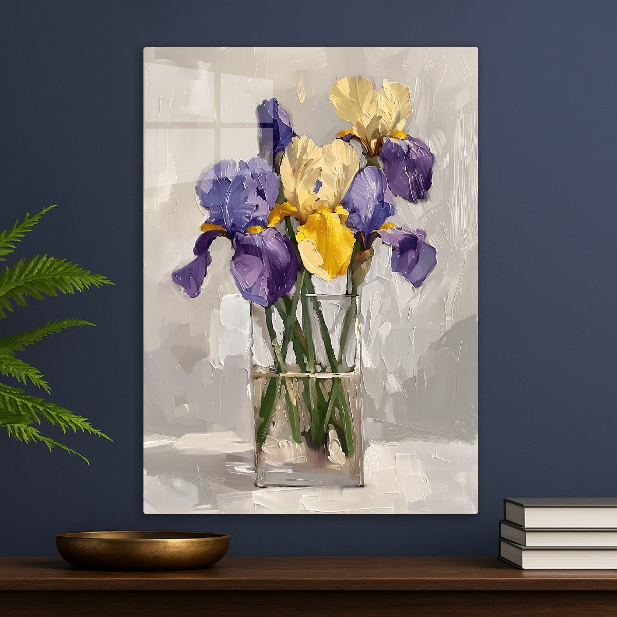 Yellow & Purple Iris Painting